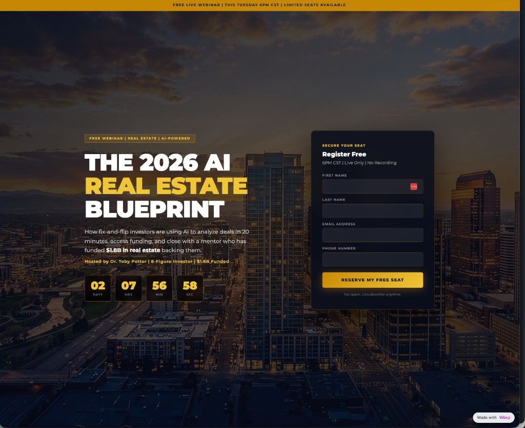 Live funnel page